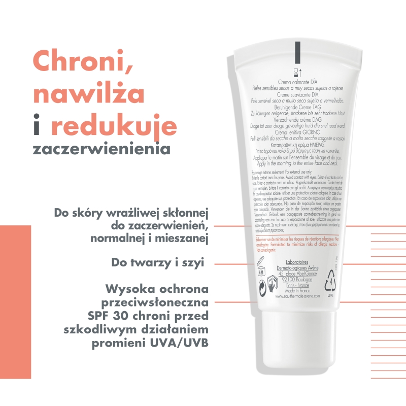 AVENE Antirougeurs, kojący krem na dzień, 40 ml