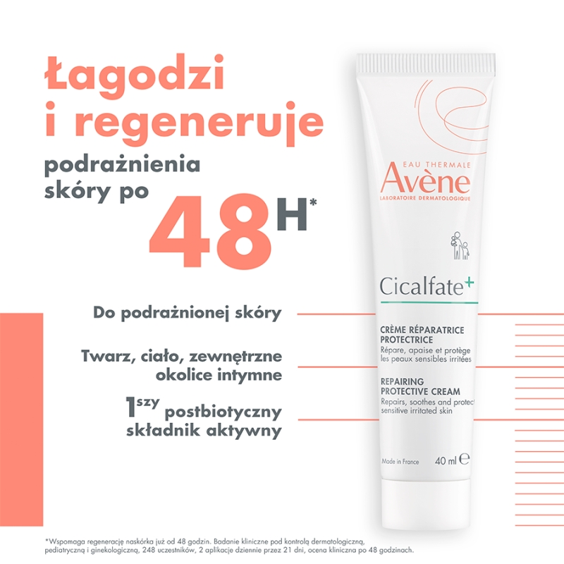 Avene Cicalfate+ , regenerujący krem ochronny, 40 ml