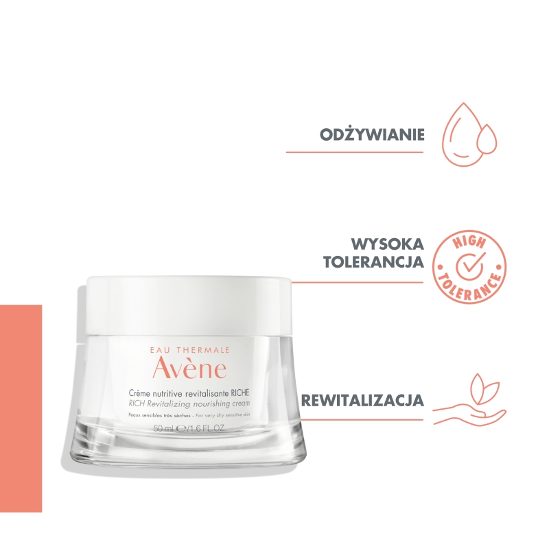 AVENE Eau Thermale Crème,  krem rewitalizująco- odżywczy, 50 ml