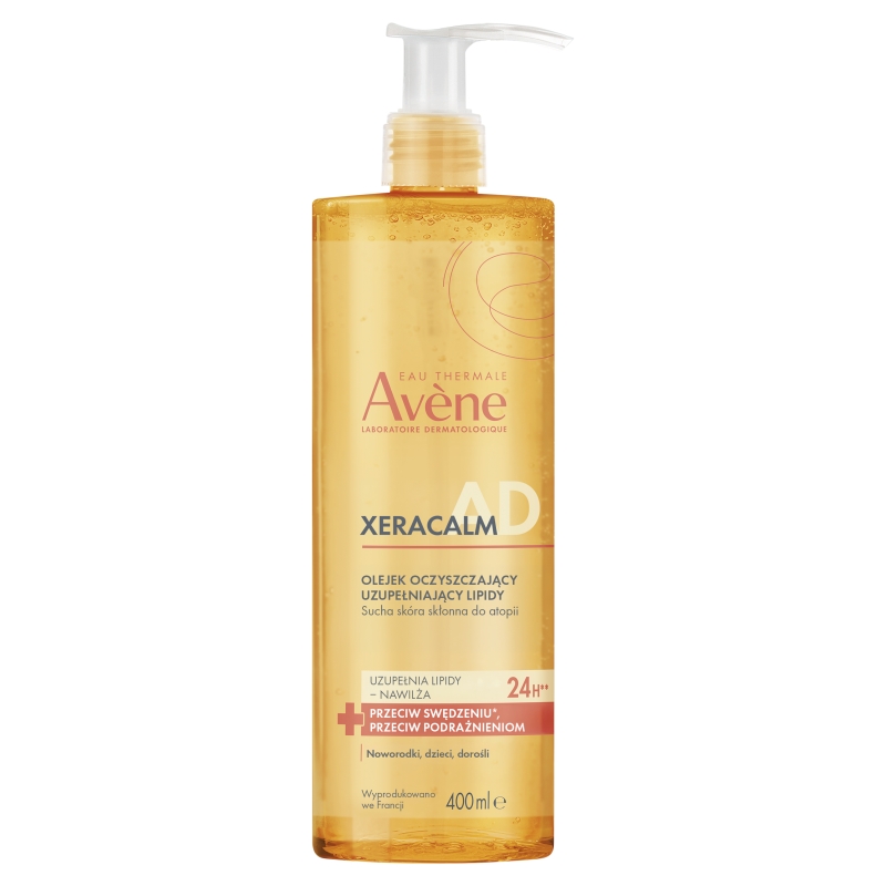 AVENE XERACALM A.D uzupełniający lipidy olejek oczyszczający, 400 ml