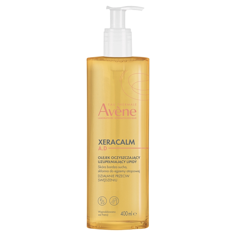 AVENE XERACALM A.D, uzupełniający lipidy olejek oczyszczający, 400 ml
