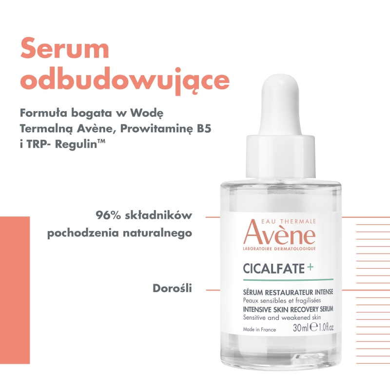 AVENE Cicalfate+, serum intensywnie odbudowujące, 30 ml KRÓTKA DATA 31.03.2026