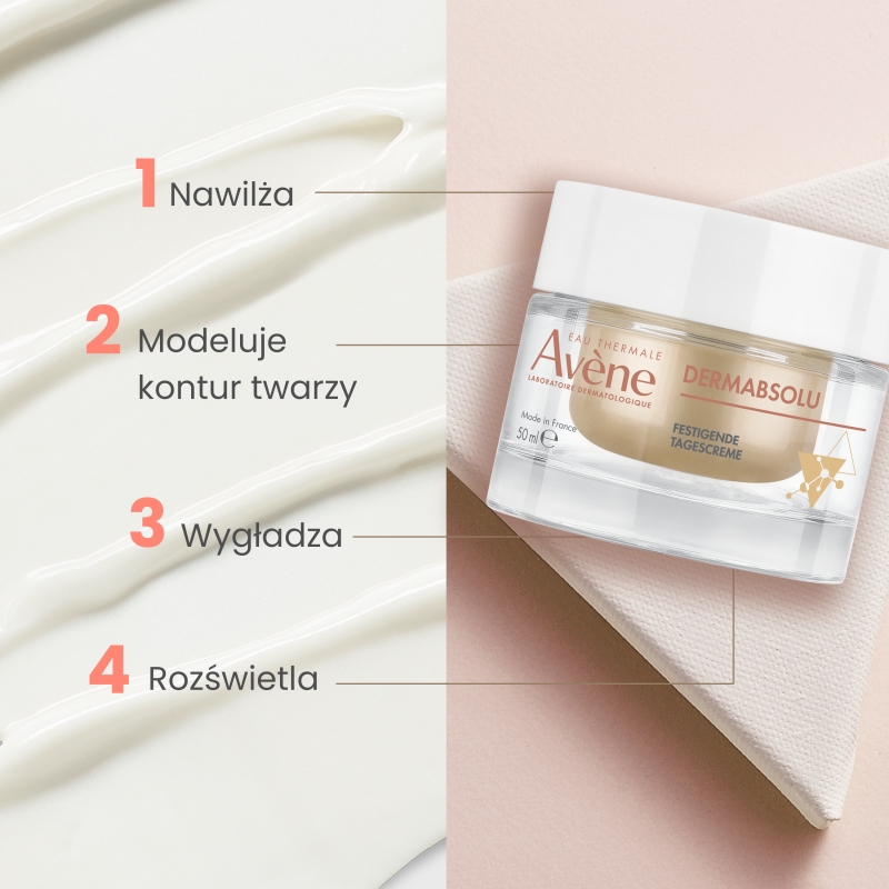 Avene Dermabsolu, krem modelujący owal twarzy, na dzień, 50 ml