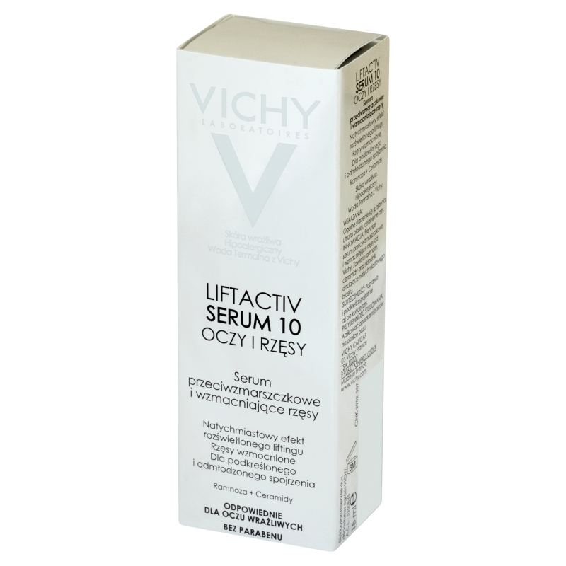 Vichy Liftactive Serum 10, przeciwzmarszczkowe pod oczy, wzmacniające rzęsy, 15 ml