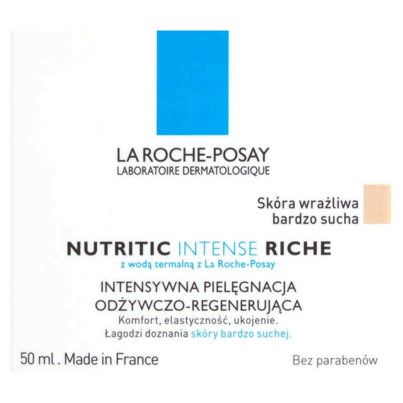La Roche-Posay Nutritic Intense Riche, krem intensywnie regenerujący z wodą termalną, 50 ml