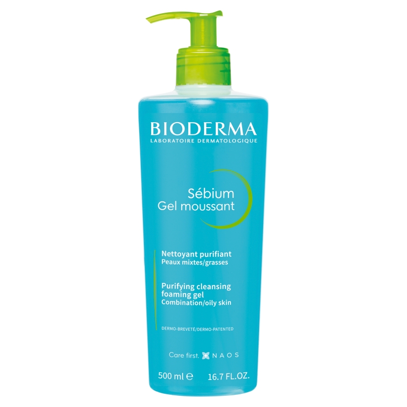Bioderma Sebium Gel moussant, Antybakteryjny żel oczyszczający, 500 ml