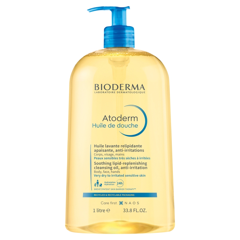 Bioderma Atoderm Olejek do kąpieli, nawilżający olejek do ciała i twarzy, 1000 ml