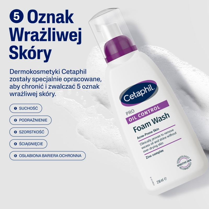 Cetaphil PRO Oil Control, pianka do mycia twarzy, 236 ml