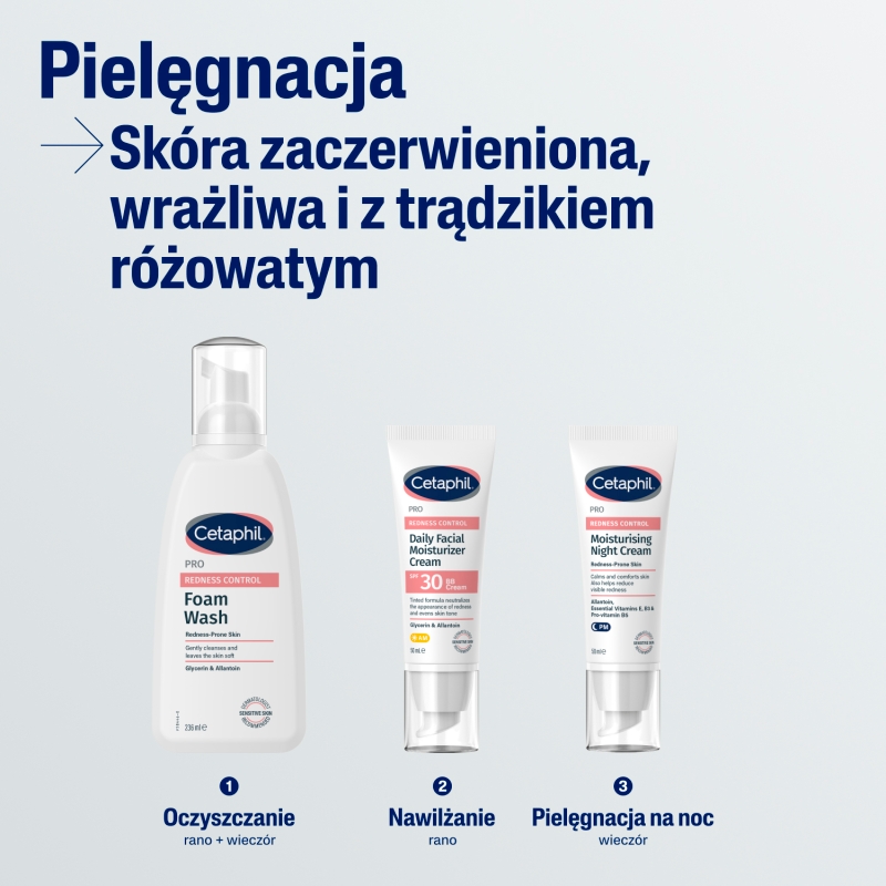 Cetaphil PRO Redness Control, pianka do mycia twarzy dla skóry wrażliwej i naczynkowej, 236 ml