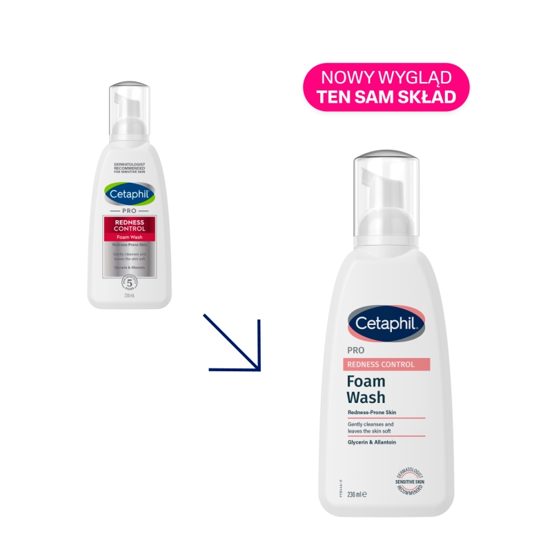 Cetaphil PRO Redness Control, pianka do mycia twarzy dla skóry wrażliwej i naczynkowej, 236 ml