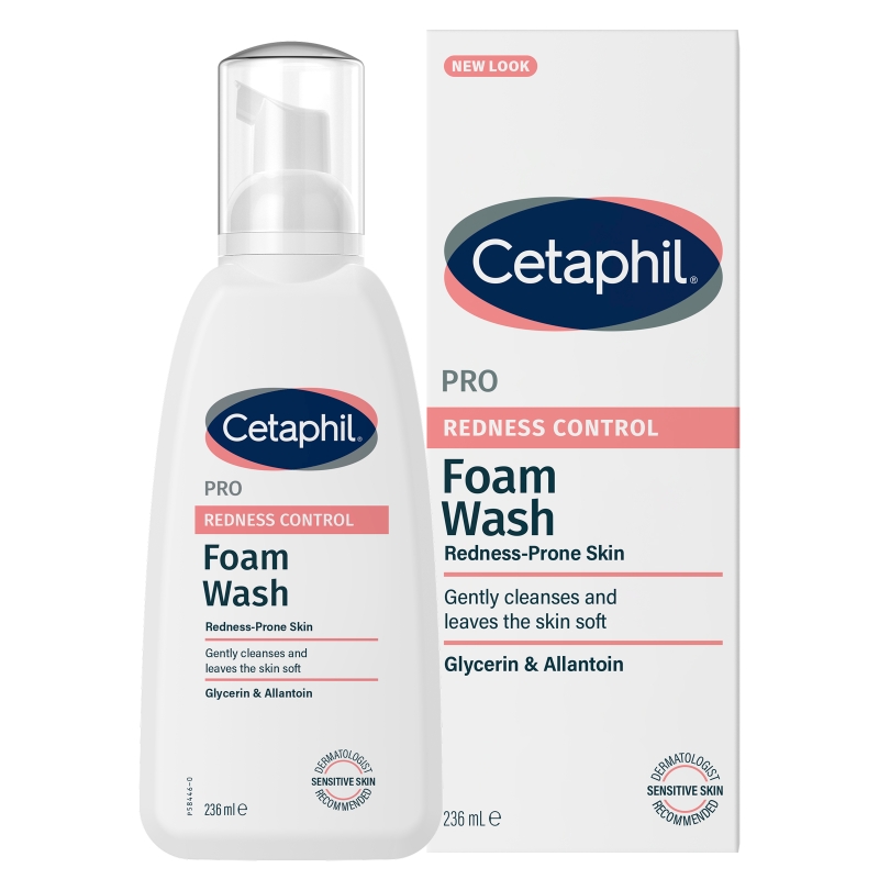 Cetaphil PRO Redness Control, pianka do mycia twarzy dla skóry wrażliwej i naczynkowej, 236 ml