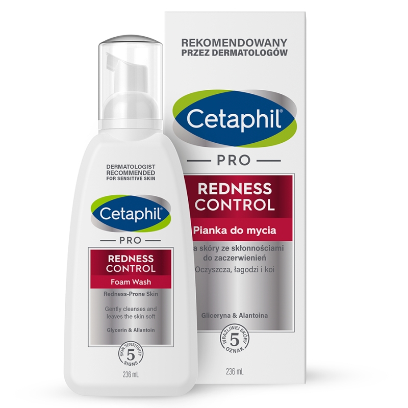 Cetaphil PRO Redness Control, pianka do mycia twarzy dla skóry wrażliwej i naczynkowej, 236 ml
