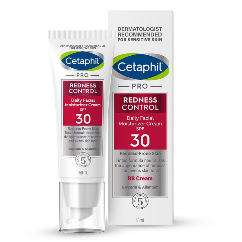 Cetaphil PRO Redness Control, krem nawilżający do twarzy dla skóry wrażliwej i naczynkowej, SPF 30, 50 ml