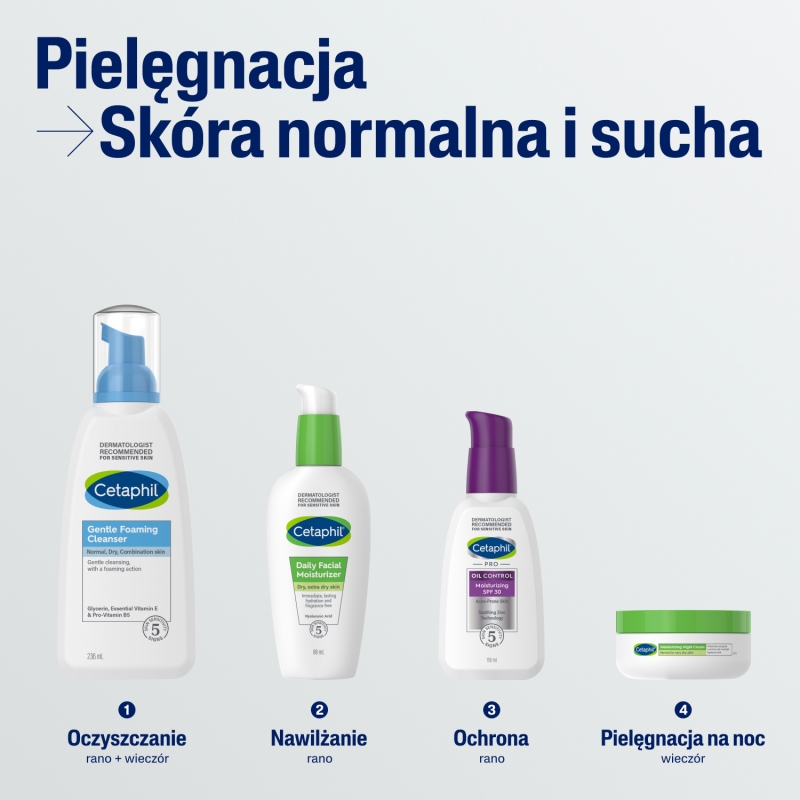Cetaphil, lekka pianka do mycia twarzy z pompką, 236 ml