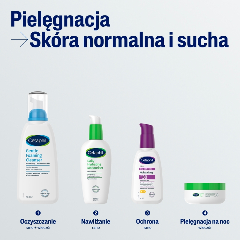 Cetaphil, lekka pianka do mycia twarzy z pompką, 236 ml