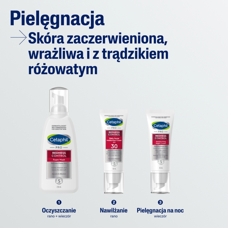 Cetaphil PRO Redness Control, krem nawilżający na noc, 50 ml