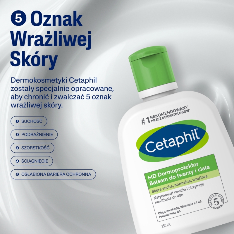 CETAPHIL MD Dermoprotektor, balsam do twarzy i ciała dla skóry suchej, 250 ml