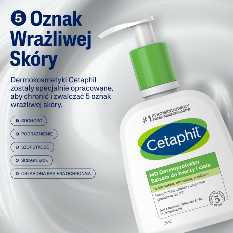 Cetaphil Md Dermoprotektor, balsam do skóry suchej twarzy i ciała, 236 ml