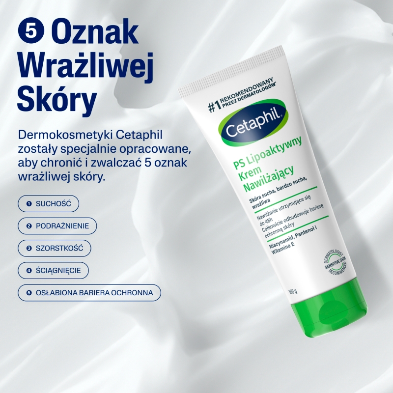 Cetaphil PS, krem lipoaktywny nawilżający do skóry bardzo suchej, 100 g