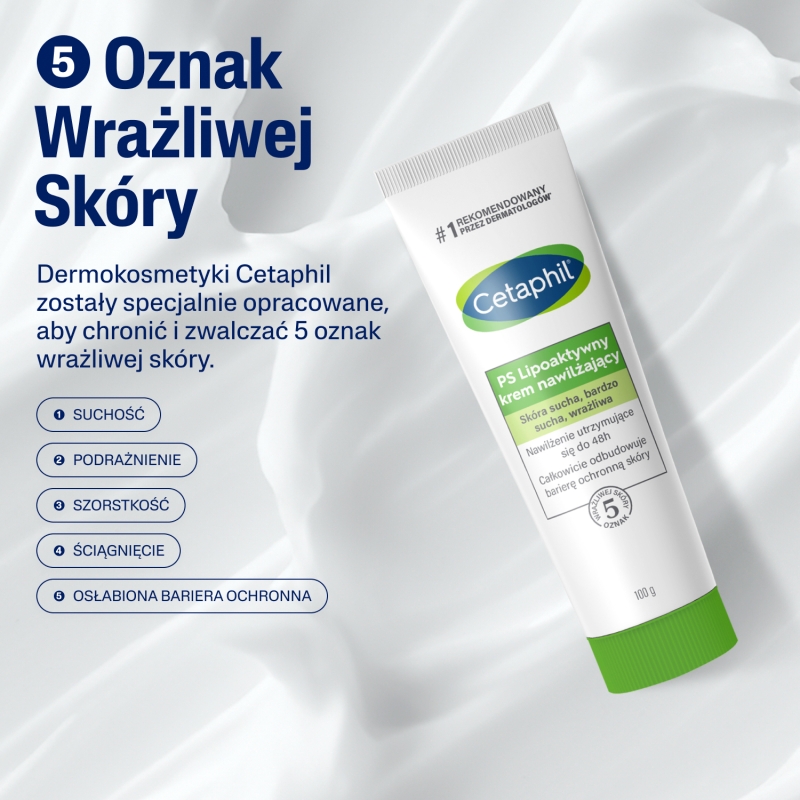 Cetaphil PS, krem lipoaktywny nawilżający do skóry bardzo suchej, 100 g