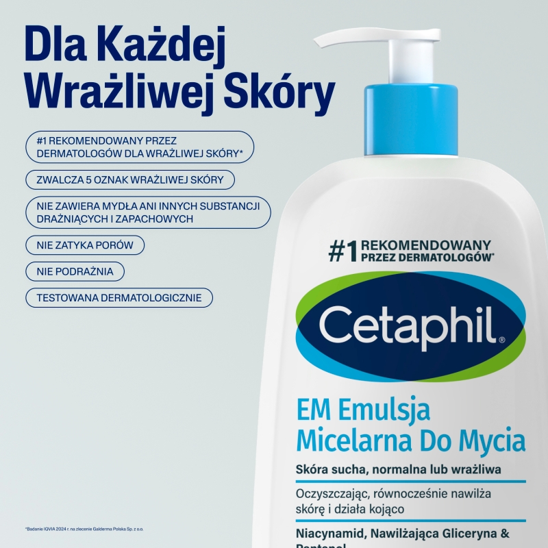 CETAPHIL EM, emulsja micelarna do mycia, 1 l