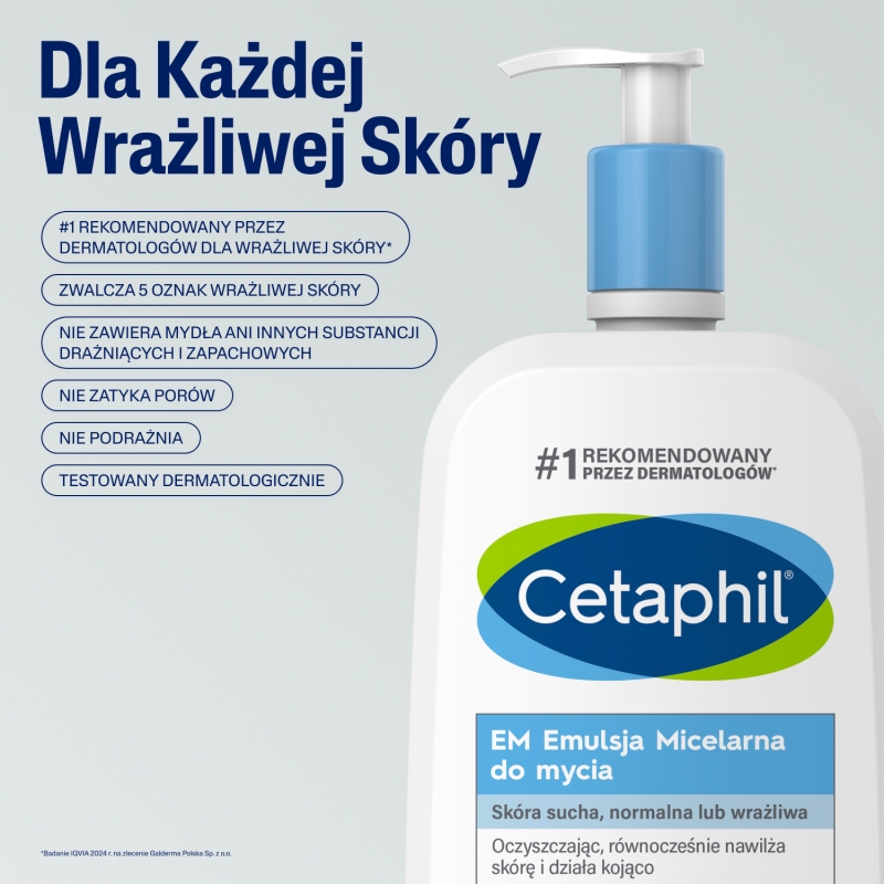 CETAPHIL EM, emulsja micelarna do mycia, 1 l