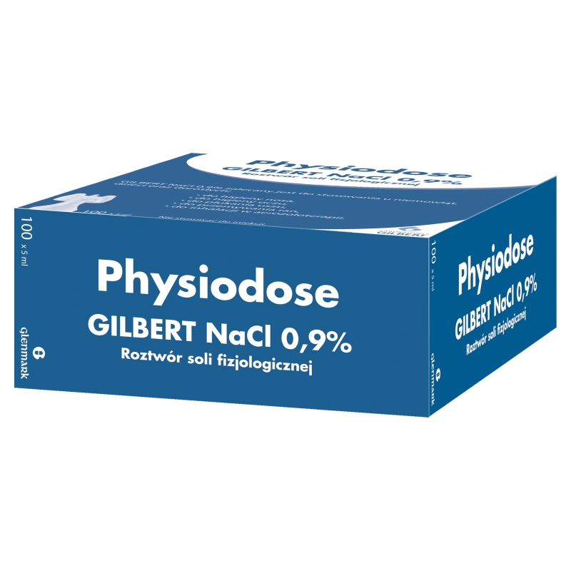 Gilbert NaCl 0,9%, roztwór soli fizjologicznej do higieny oczu, nosa, przemywania ran, 100 ampułek 5 ml