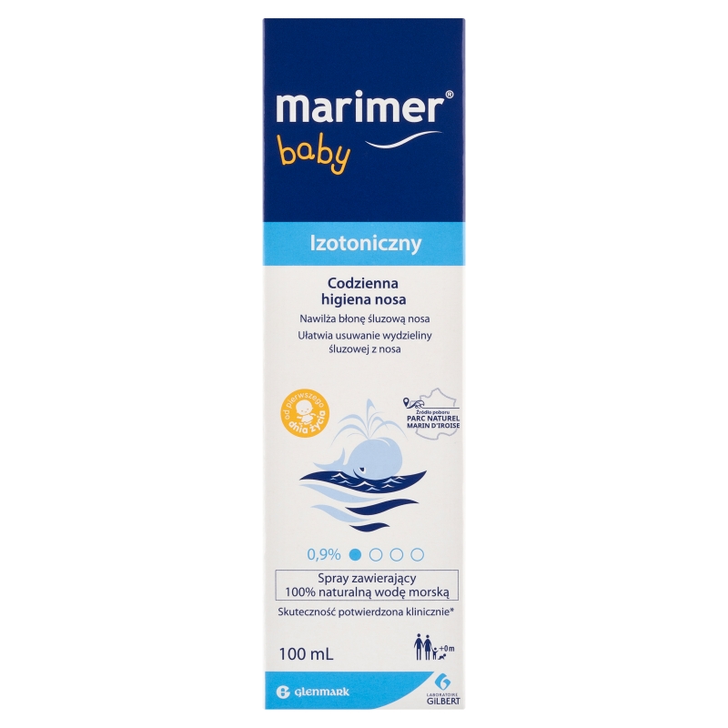 Marimer Baby, spray z wodą morską do codziennej higieny nosa dla dzieci i niemowląt, 100 ml