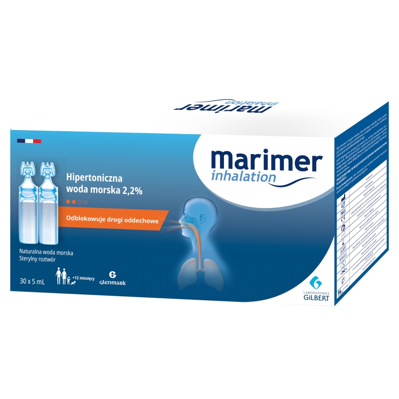 Marimer Inhalation , hipertoniczna woda morska do inhalatora, 30 ampułek 5 ml