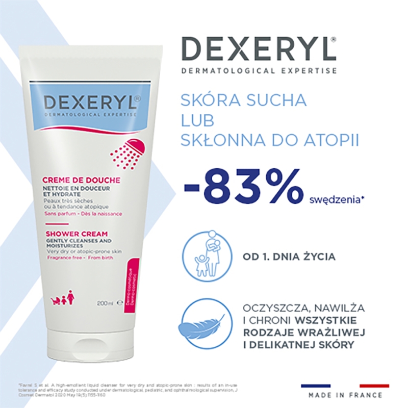 Dexeryl Shower, krem myjący pod prysznic, 200 ml
