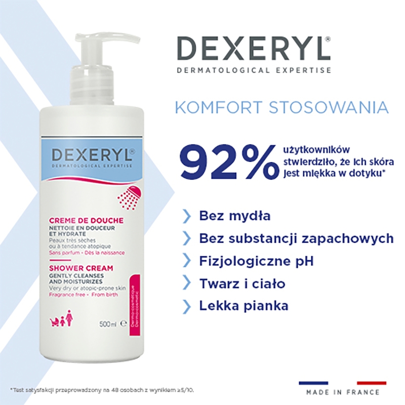 Dexeryl, krem myjący pod prysznic, 500 ml