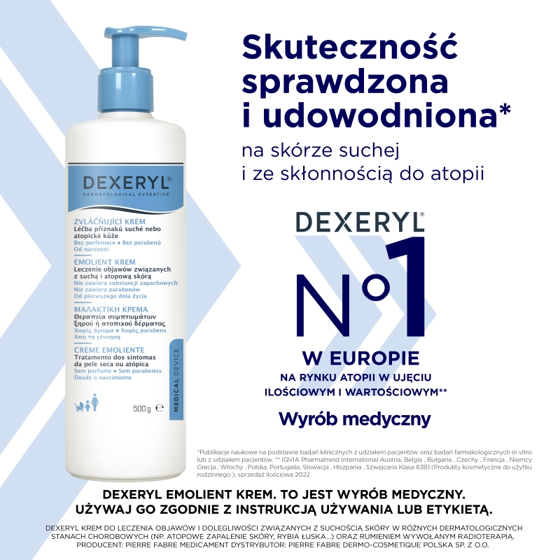 Dexeryl, krem emolient, 500 g