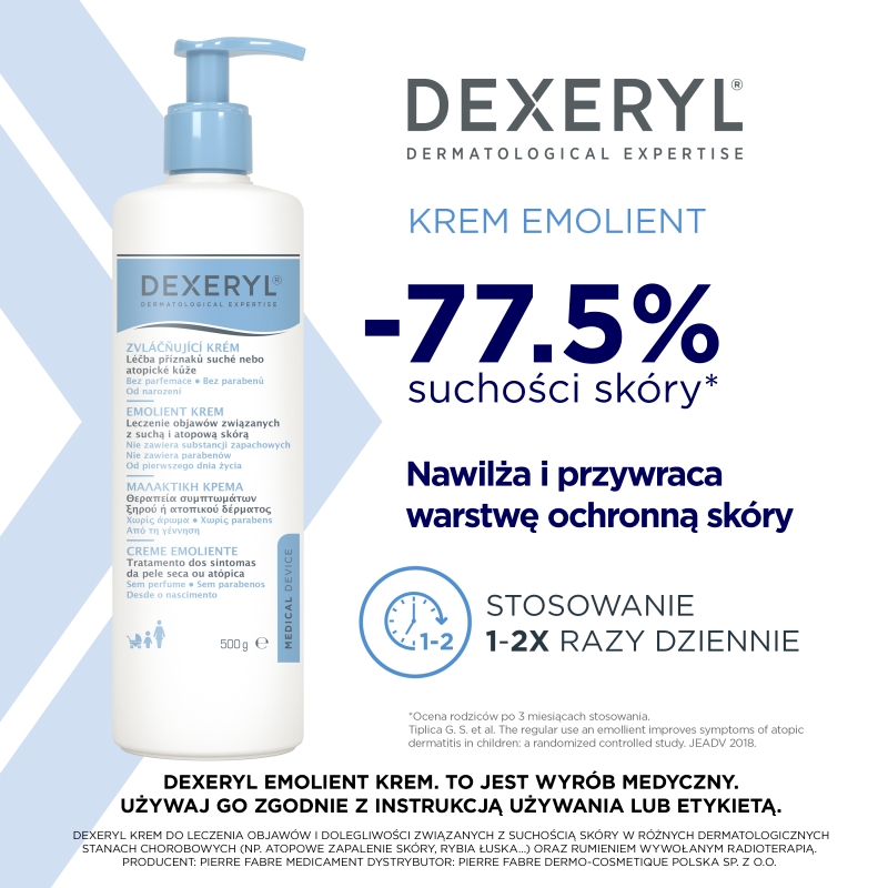 Dexeryl, krem emolient, 500 g