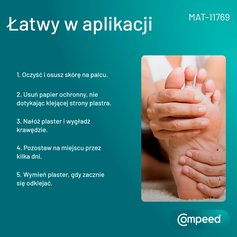 Compeed Plastry na odciski na palce, nawilżające zmiękczające i usuwające odcisk, rozmiar średni, 10 szt.