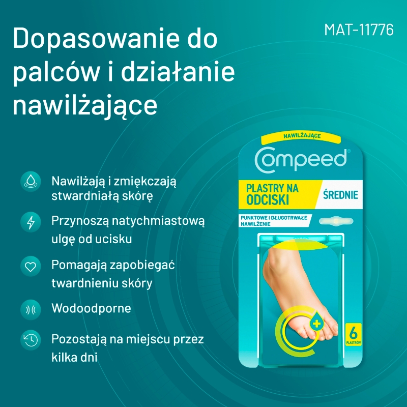 Compeed® Plastry na odciski, nawilżające, pomagające zapobiegać odciskom, 6 szt.
