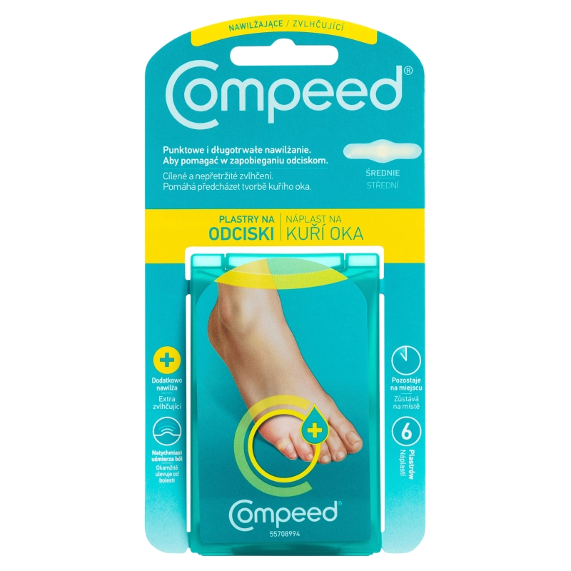 Compeed® Plastry na odciski, nawilżające, pomagające zapobiegać odciskom, 6 szt.