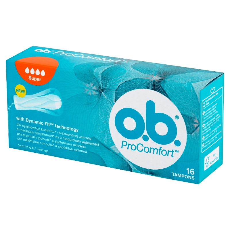 OB ProComfort Super Tampon, na dni o obfitym krwawieniu, 16 szt.