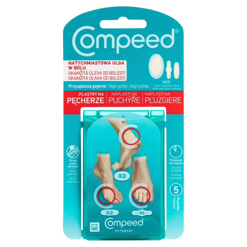 Compeed Plastry na pęcherze  różne rozmiary, 5 szt.