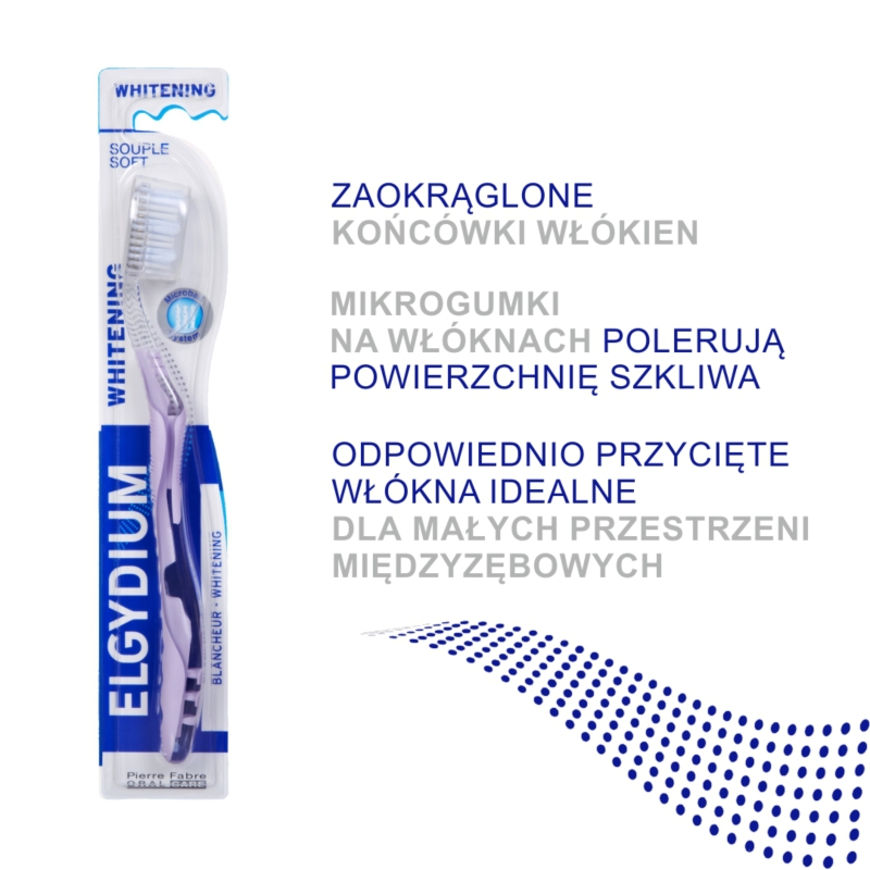 Elgydium Whitening Microball, szczoteczka do zębów średnia, 1 szt.