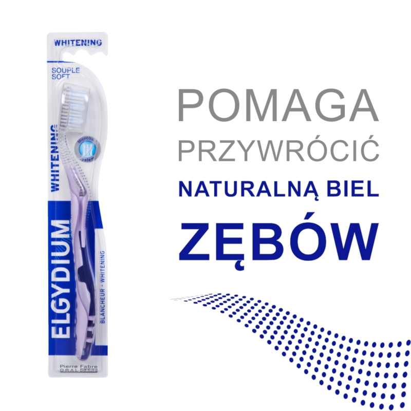 Elgydium Whitening Microball, szczoteczka do zębów średnia, 1 szt.