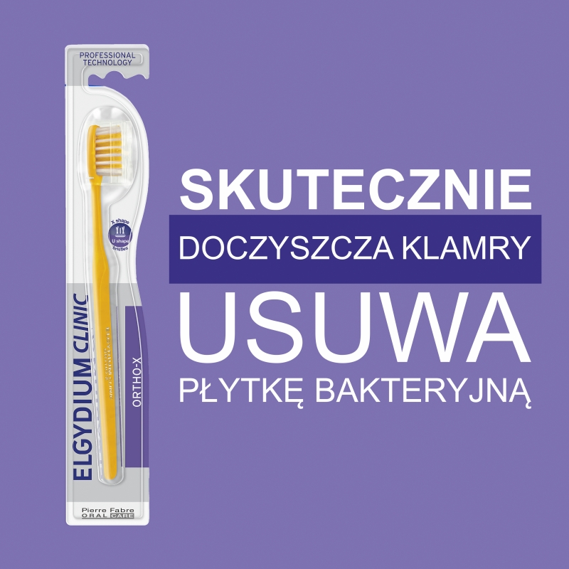 Elgydium Clinic Ortho-X, ortodontyczna szczoteczka do zębów, 1 szt.