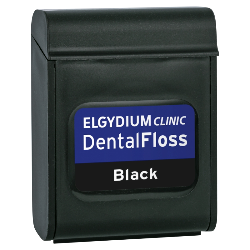 Elgydium Dental Floss, czarna nić dentystyczna, 50 m