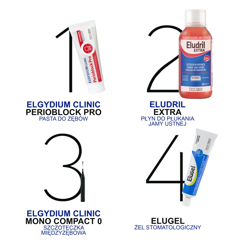 Elgydium Clinic Mono Compact 0, szczoteczka międzyzębowa, czarna, 4 szt.