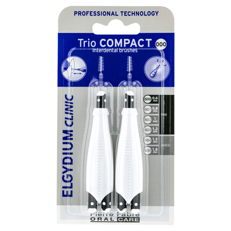 Elgydium Clinic Trio Compact 000, szczoteczki międzyzębowe 0,6 mm, 2 szt.