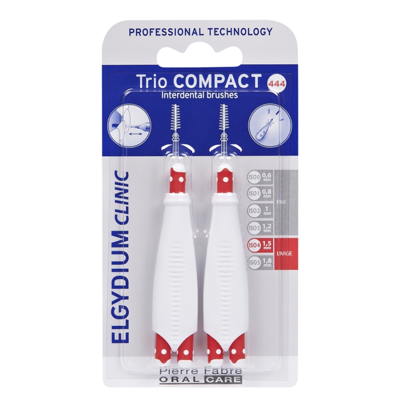 Elgydium Clinic Trio Compact 444 , szczoteczka międzyzębowa, 2 szt.