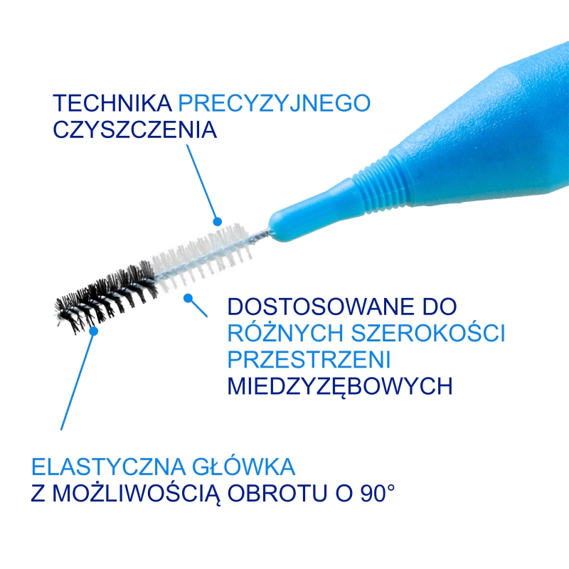 Elgydium Clinic Mono Compact 1 , szczoteczki do przestrzeni międzyzębowych, niebieskie, 4 szt.