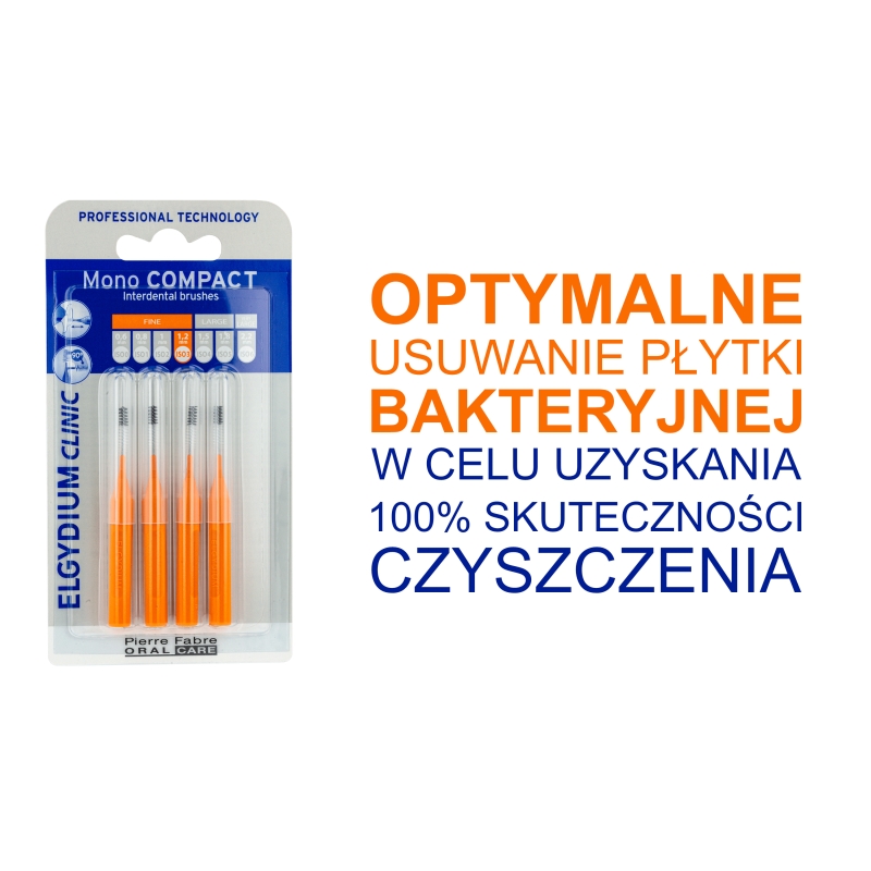 ELGYDIUM CLINIC Mono Compact 3, pomarańczowa szczoteczka międzyzębowa,