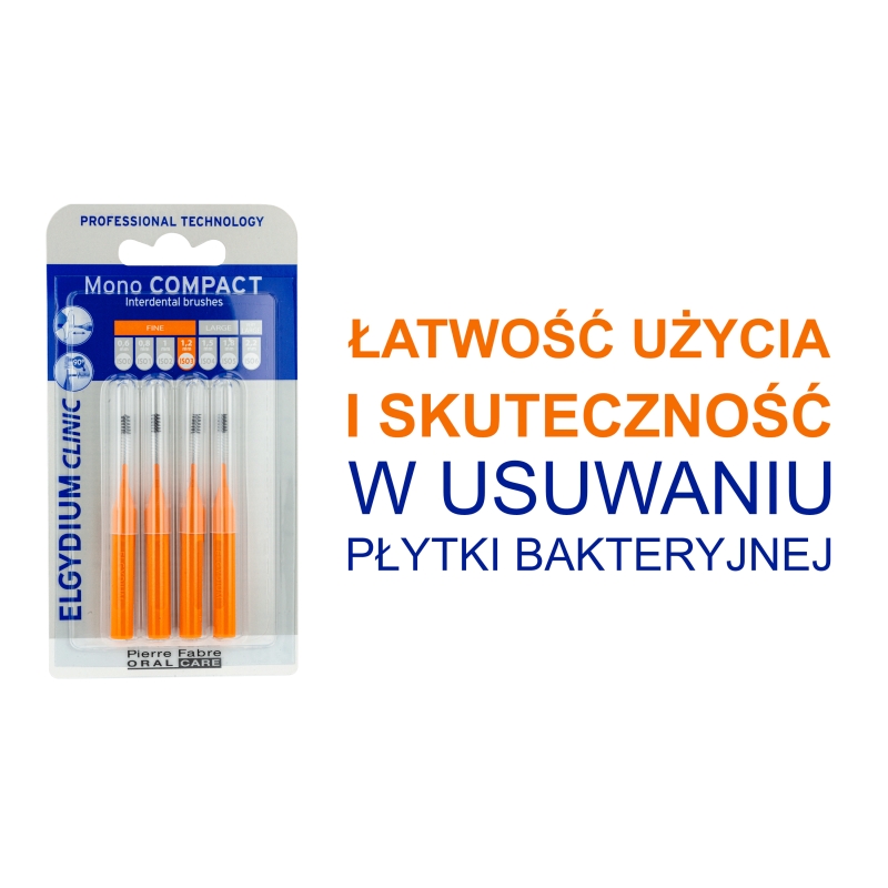 ELGYDIUM CLINIC Mono Compact 3, pomarańczowa szczoteczka międzyzębowa,