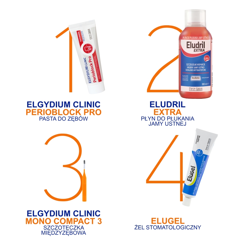 ELGYDIUM CLINIC Mono Compact 3, pomarańczowa szczoteczka międzyzębowa,