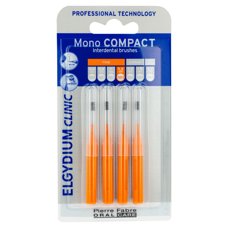 ELGYDIUM CLINIC Mono Compact 3, pomarańczowa szczoteczka międzyzębowa,